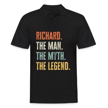 Richard, Man Myth Legend, Funny Best Name Richard - Men's Polo Shirt - black - Front - Kai (181cm)