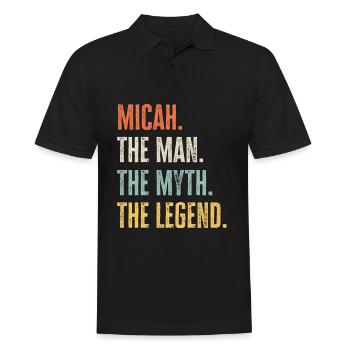 Micha, Mann Mythos Legende, lustiger bester Name Micah - Männer Poloshirt - Schwarz - Vorne - Kai (181cm)