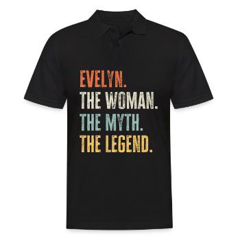 Evelyn, légende du mythe de la femme, drôle de meilleur nom Evelyn - Polo Homme - noir - Devant - Kai (181cm)