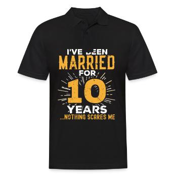 10th Wedding Anniversary Funny Couples Married Gif - Men's Polo Shirt - black - Front - Kai (181cm)