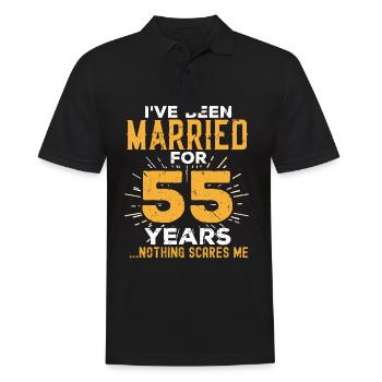 55. Hochzeitstag Lustige Paare verheiratet - Männer Poloshirt - Schwarz - Vorne - Kai (181cm)