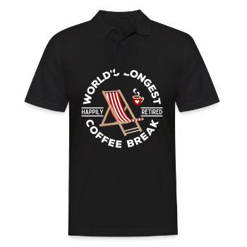 World's Longest Coffee Break Ruhestand Rentner - Männer Poloshirt - Schwarz - Vorne - Kai (181cm)