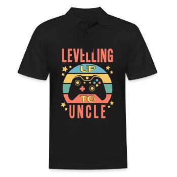 Werdender Onkel Bester Gamer Level Up Geschenk - Männer Poloshirt - Schwarz - Vorne - Kai (181cm)