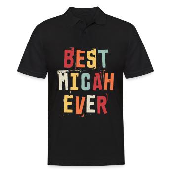 Best Micah Ever Retro First Name Text Saying - Men's Polo Shirt - black - Front - Kai (181cm)