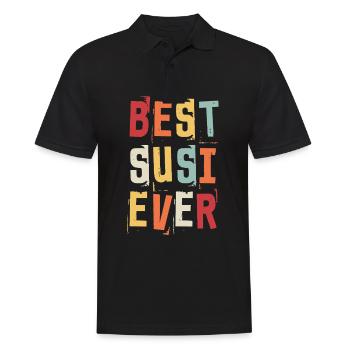 Meilleur Susi jamais rétro Prénom Texte Disant - Polo Homme - noir - Devant - Kai (181cm)