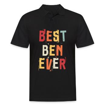 Meilleur Ben Jamais Rétro Prénom Texte Disant - Polo Homme - noir - Devant - Kai (181cm)
