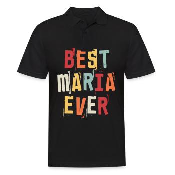 Beste Maria Ever Retro Vorname Text Spruch - Männer Poloshirt - Schwarz - Vorne - Kai (181cm)