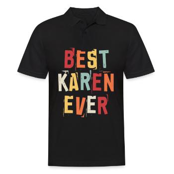 Meilleur Karen Jamais Rétro Prénom Texte Dire - Polo Homme - noir - Devant - Kai (181cm)