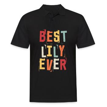Beste Lily Ever Retro Vorname Text Spruch - Männer Poloshirt - Schwarz - Vorne - Kai (181cm)
