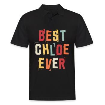 Beste Chloe Ever Retro Vorname Text Spruch - Männer Poloshirt - Schwarz - Vorne - Kai (181cm)