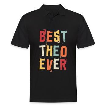 Meilleur Theo Ever Retro Prénom Texte Dire - Polo Homme - noir - Devant - Kai (181cm)
