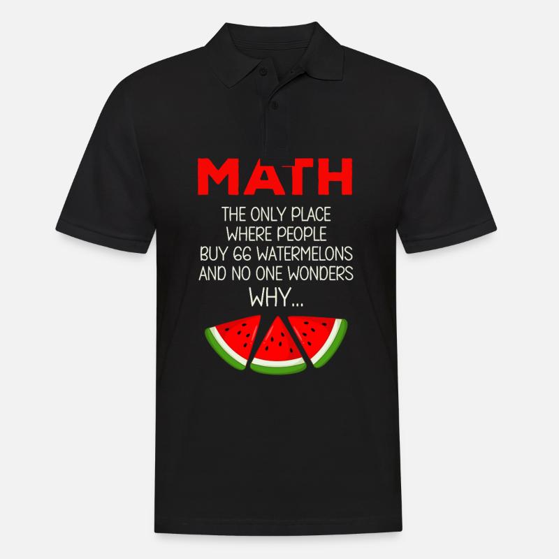 Drôle de professeur de mathématiques disant pastèque Calcul - Polo Homme - noir