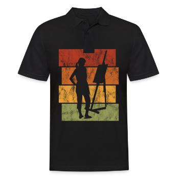 art artiste artiste peintre peintre rétro - Polo Homme - noir - Devant - Kai (181cm)