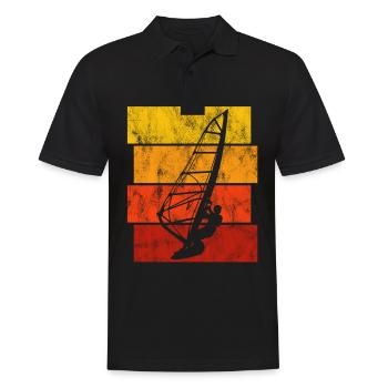 Windsurfing Retro Windsurfer Windsurfen Surfen - Männer Poloshirt - Schwarz - Vorne - Kai (181cm)