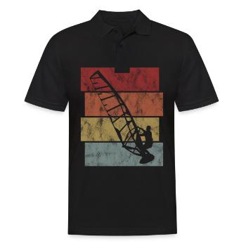 Windsurfer Surfen Retro Windsurfen Windsurfing - Männer Poloshirt - Schwarz - Vorne - Kai (181cm)