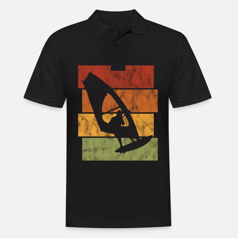 Surf de windsurf Retro Windsurfer - Polo Homme - noir