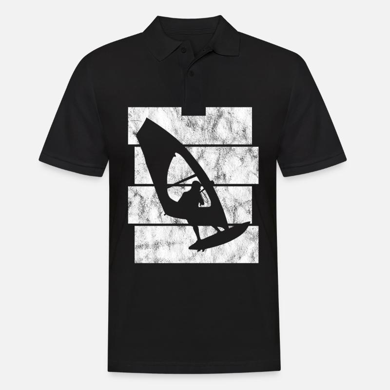 Planche à voile Surf rétro surfeur - Polo Homme - noir