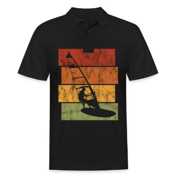 Windsurfer Retro Windsurfen Windsurfing Surfen - Männer Poloshirt - Schwarz - Vorne - Kai (181cm)