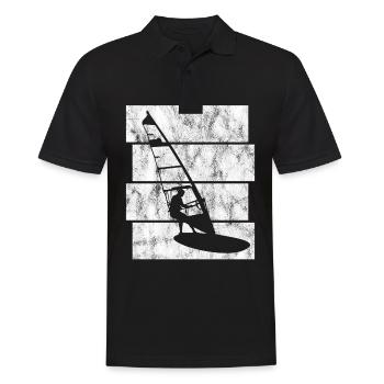 Windsurfen Windsurfer Retro Windsurfing Surfen - Männer Poloshirt - Schwarz - Vorne - Kai (181cm)
