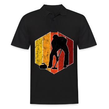 Curling sur glace Curling Retro Cadeau - Polo Homme - noir - Devant - Kai (181cm)