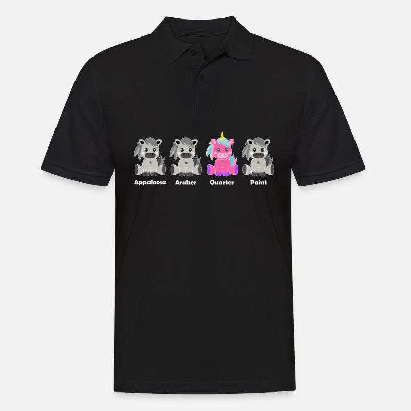 Quarter Einhorn - Männer Poloshirt - Schwarz