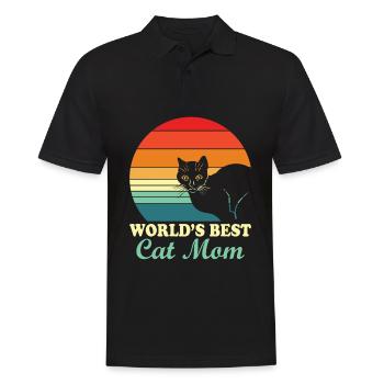Meilleur chat maman chat maman style rétro du monde - Polo Homme - noir - Devant - Kai (181cm)