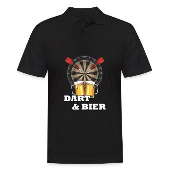 DART - Dart und Bier - Das Sprüche Shirt - Männer Poloshirt - Schwarz - Vorne - Kai (181cm)
