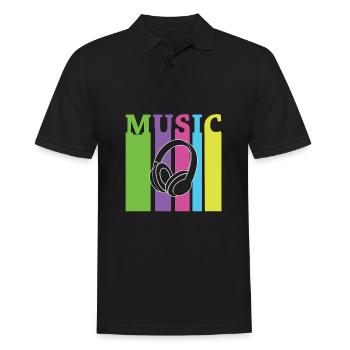 Devise des années 80 - Style des années 90 - Le meilleur des années 80 - Polo Homme - noir - Devant - Kai (181cm)