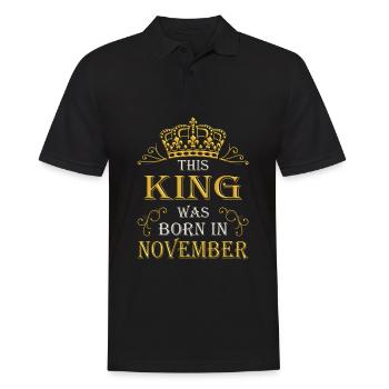 This king was born in November – November - Men's Polo Shirt - black - Front - Kai (181cm)