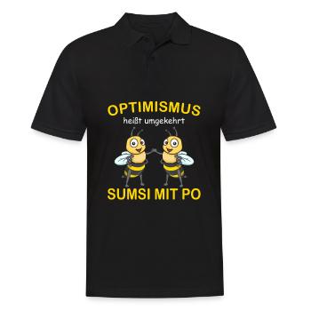 Optimismus - umgekehrt Sumsi mit Po witziger Spaß - Männer Poloshirt - Schwarz - Vorne - Kai (181cm)