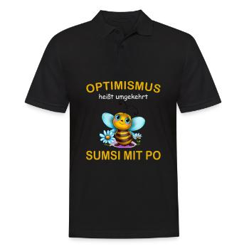 Optimismus - umgekehrt Sumsi mit Po witziger Spaß - Männer Poloshirt - Schwarz - Vorne - Kai (181cm)