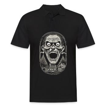 Spooky Halloween design, Funny ghost outfit - Men's Polo Shirt - black - Front - Kai (181cm)