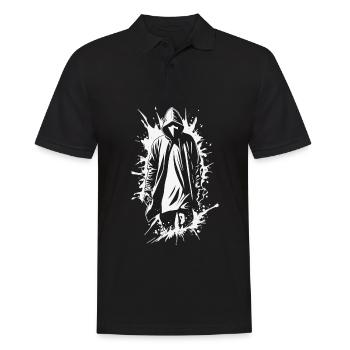 Spooky Halloween design, Funny ghost outfit - Men's Polo Shirt - black - Front - Kai (181cm)