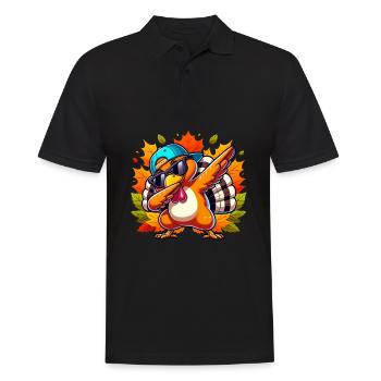 Thankful Happy Thanksgiving Thanksgiving - Men's Polo Shirt - black - Front - Kai (181cm)