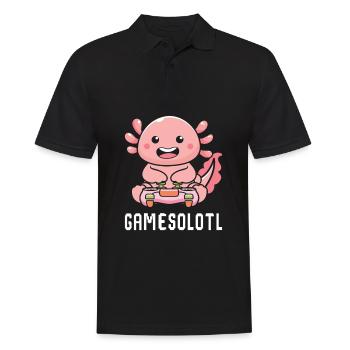 Mignon axolotl drôle mexicain salamandre amant Tee - Polo Homme - noir - Devant - Kai (181cm)