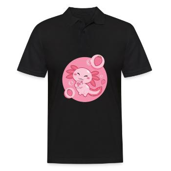 Mignon axolotl drôle mexicain salamandre amant Tee - Polo Homme - noir - Devant - Kai (181cm)