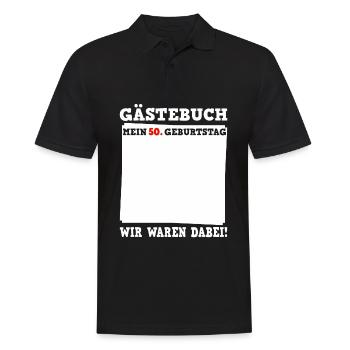 50th Birthday Guestbook for Fond Memories - Men's Polo Shirt - black - Front - Kai (181cm)