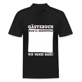 16th Birthday Guestbook for Beautiful Memories - Men's Polo Shirt - black - Front - Kai (181cm)