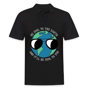 Earth Day Be Cool To Earth - Men's Polo Shirt - black - Front - Kai (181cm)