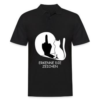 Reconnaître les signes - Dire que les chats du majeur - Polo Homme - noir - Devant - Kai (181cm)