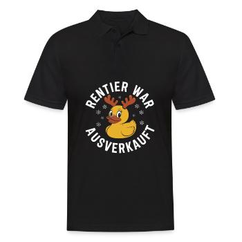 Rentier war ausverkauft - lustiges Weihnachten - Männer Poloshirt - Schwarz - Vorne - Kai (181cm)