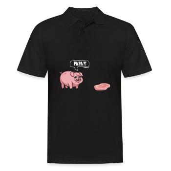 Vegetarian Sarcasm Dad Pig Steak Humor - Men's Polo Shirt - black - Front - Kai (181cm)