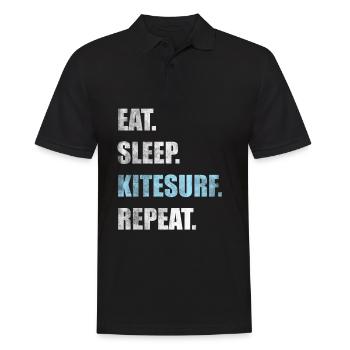 Kitesurfen Kitesurfer Kiteboarden Kiteboarder - Männer Poloshirt - Schwarz - Vorne - Kai (181cm)