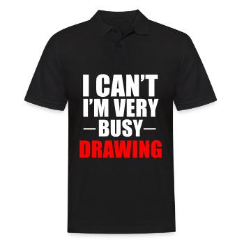 Zeichnen Zeichner Zeichnung Malen Geschenk - Männer Poloshirt - Schwarz - Vorne - Kai (181cm)