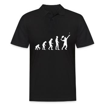 Tennis Evolution Tennistrainer Spruch Geschenk - Männer Poloshirt - Schwarz - Vorne - Kai (181cm)