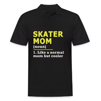 Skater Mama Mutter Skateboard Spruch Geschenk - Männer Poloshirt - Schwarz - Vorne - Kai (181cm)