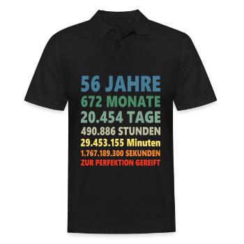 56 Jahre 56. Geburtstag Geschenk - Männer Poloshirt - Schwarz - Vorne - Kai (181cm)