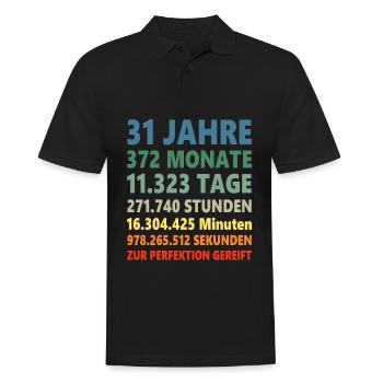 31. Geburtstag 31 Jahre Geschenk - Männer Poloshirt - Schwarz - Vorne - Kai (181cm)