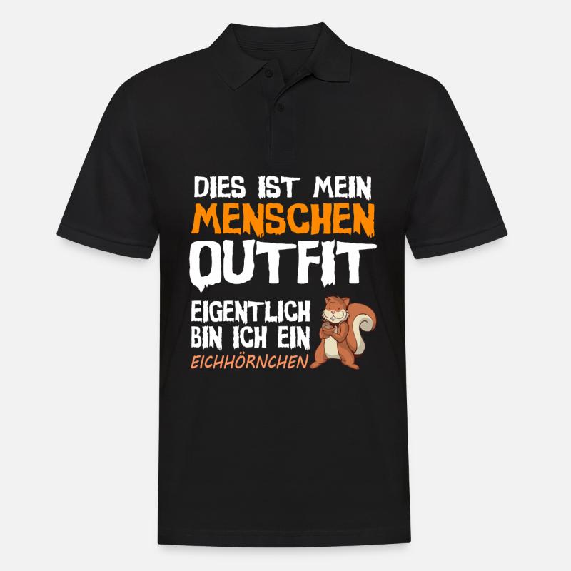 Eichhörnchen Kostüm Outfit Spruch Geschenk - Männer Poloshirt - Schwarz
