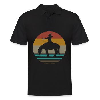 Retro Indian Horse Bow and Arrow Gift - Men's Polo Shirt - black - Front - Kai (181cm)